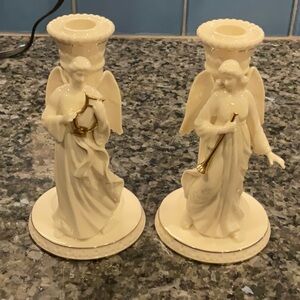 Pair of Lenox Angel Candle Holders